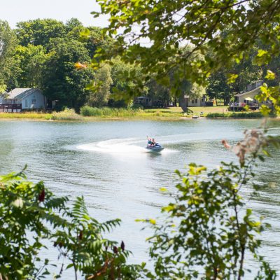 Enjoying cottage ownership at Cherry Beach Resort means taking your boat out on the peaceful water whenever you enjoy!