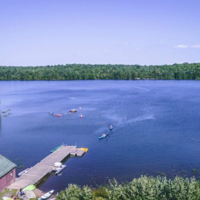 The picturesque Boathouse sits on the shores of Bonnie Lake