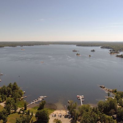 Aerial View of Shamrock Bay Resort and surrounding nature