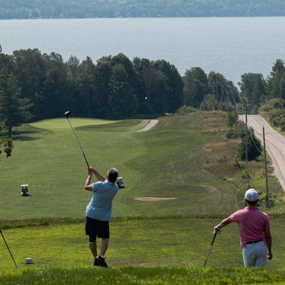 A breathtaking view of Bellmere Winds Golf Course overlooking Rice Lake.