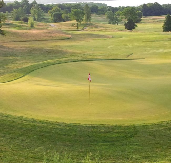 A breathtaking view of Bellmere Winds Golf Course overlooking Rice Lake.