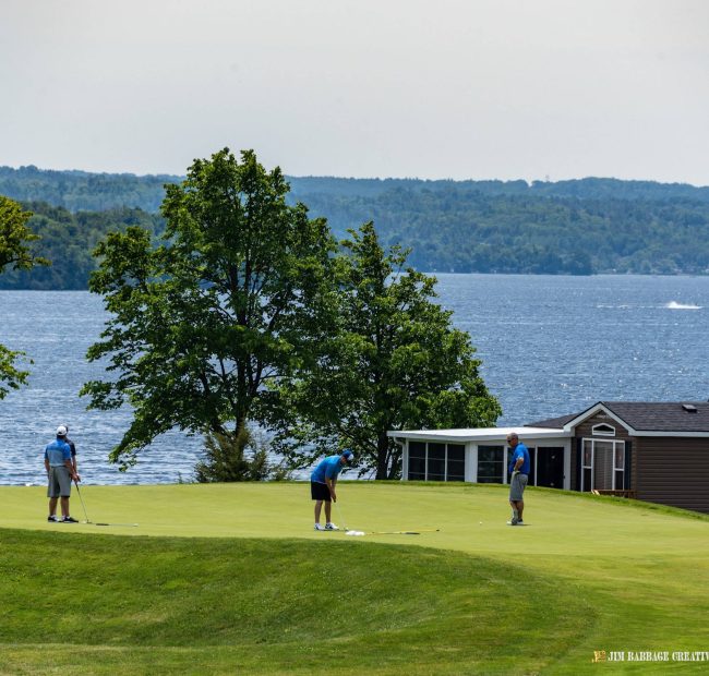 A breathtaking view of Bellmere Winds Golf Course overlooking Rice Lake.
