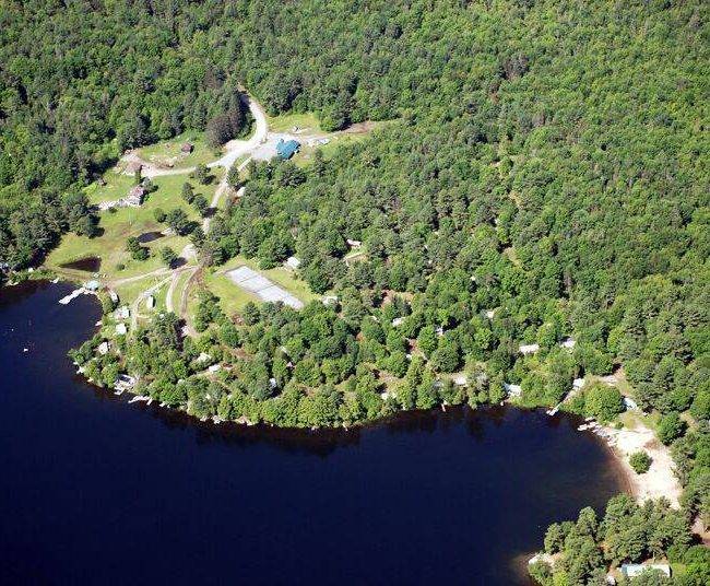 Aerial View of Bonnie Lake Resort & Lake Bonnie, Muskoka | Resort Cottages for Sale Ontario
