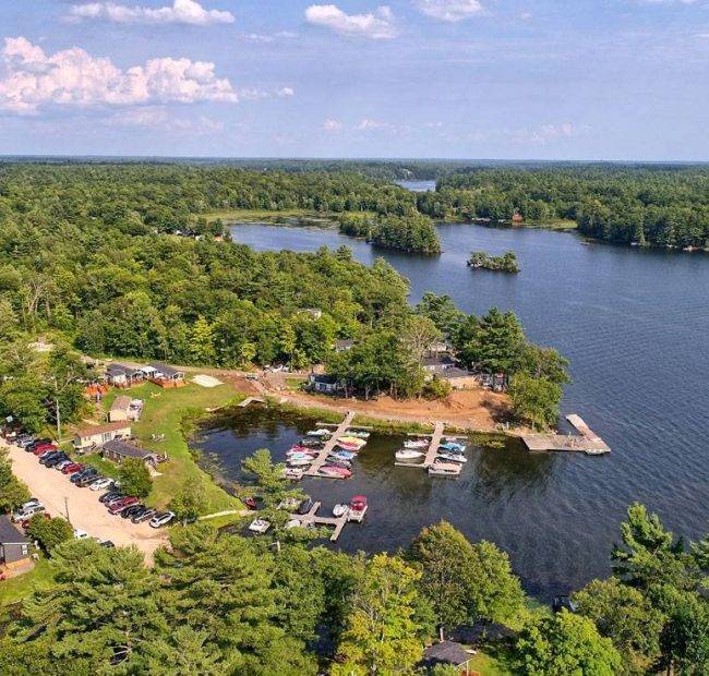 Lantern Bay Resort | Aerial Resort Photos of Lakeside Resort and the world-famous Trent Severn Waterway, Muskoka