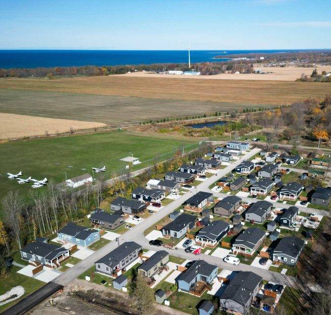 Aerial View of Port Elgin Estates & Resort including nearby Lake Huron and Beach!