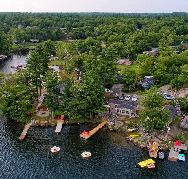 Lantern Bay Resort | Aerial Resort Photos of Lakeside Resort and the world-famous Trent Severn Waterway, Muskoka