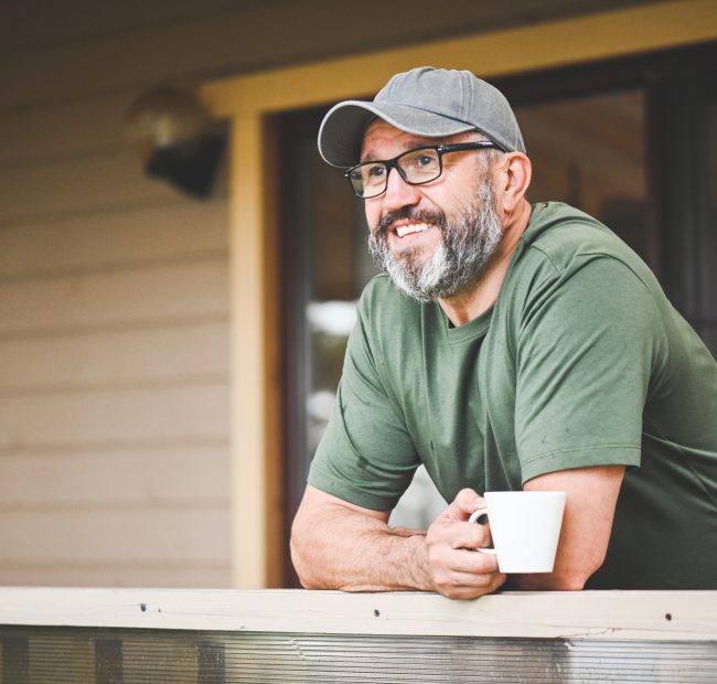 Step outside with a coffee in hand