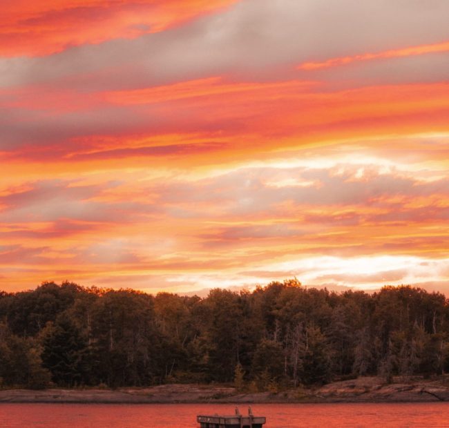 sunset over the water